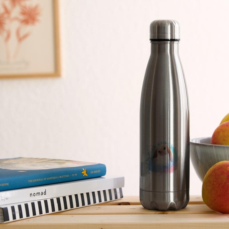 rabbit, rabbit, pink, graffiti, painting, Insulated Water Bottle