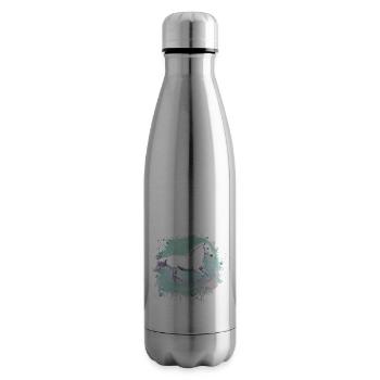 Schimmel,,weisses Pferd, pferd, Malerei,grün - Isolierflasche - Lightsilver - Rechts