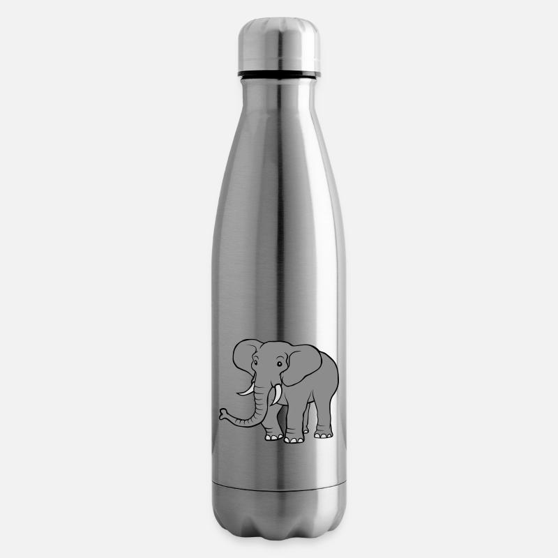 Großer grauer Elefant - Isolierflasche - Lightsilver