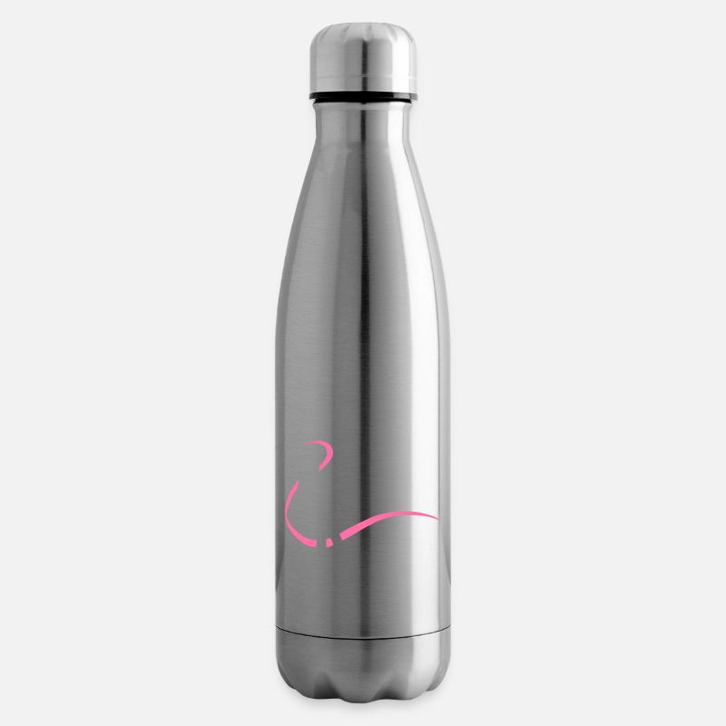 Silhouette patineuse blanche inline - Bouteille isotherme - argent clair