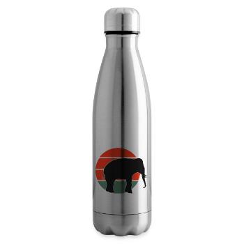 Vintage-Elefanten-Sonnenuntergangsdesign - Isolierflasche - Lightsilver - Rechts