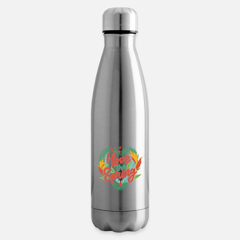 J’aime le printemps - Bouteille isotherme - argent clair