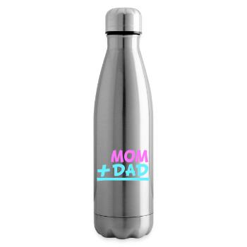 Maman Plus Papa Moi Enceinte Ventre Grossesse - Bouteille isotherme - argent clair - Droite