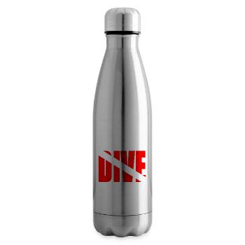 Dive St. Lucia - Diver Down Flag Scuba Diving - Insulated Water Bottle - silver - Right