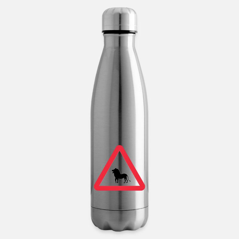 Achtung Löwen-Warnung - Isolierflasche - Lightsilver