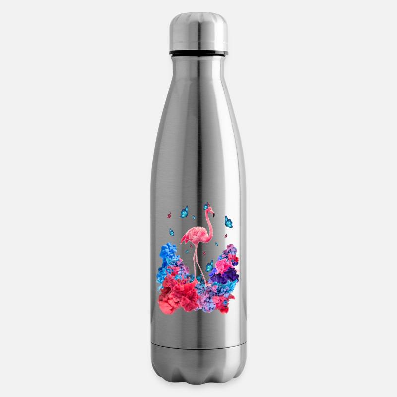 Wolken Flamingo - Isolierflasche - Lightsilver