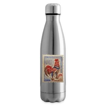 timbre français - Bouteille isotherme - argent clair - Droite