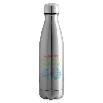 40th birthday 40 years birthday present for the 40th - Insulated Water Bottle - silver - Right