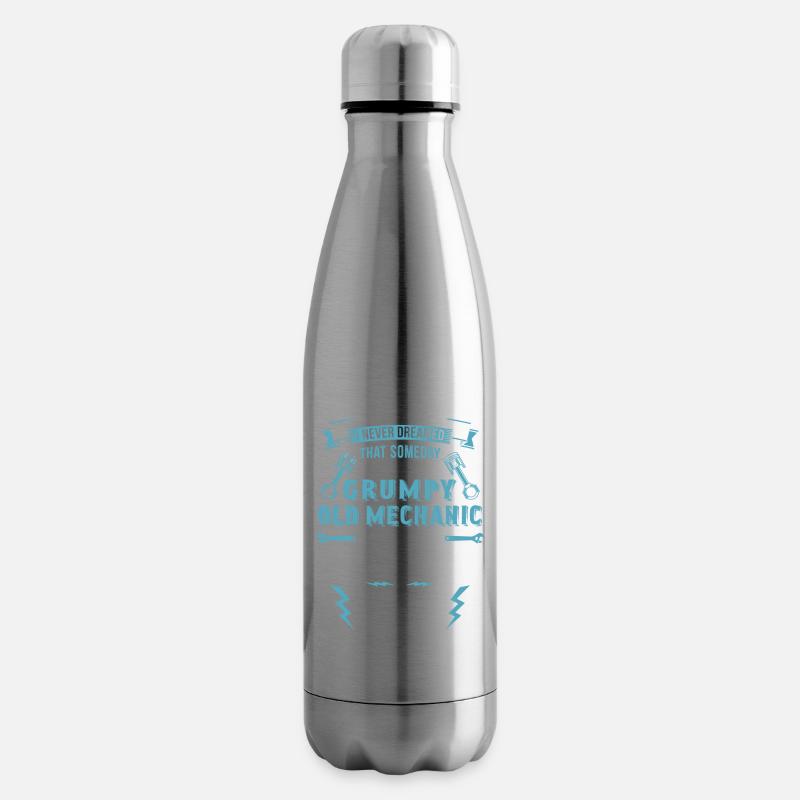 Grumpy Old Mechanic - Insulated Water Bottle - silver
