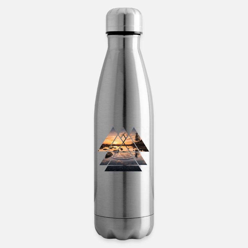 Abstrakter See - Isolierflasche - Lightsilver