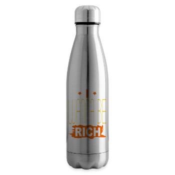 I wanna be rich - Insulated Water Bottle - silver - Right