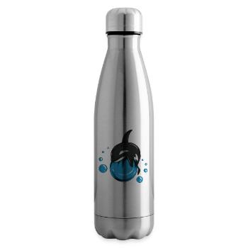 Jeu de baignade Motif baleine Mer Océan Amoureux des baleines - Bouteille isotherme - argent clair - Droite