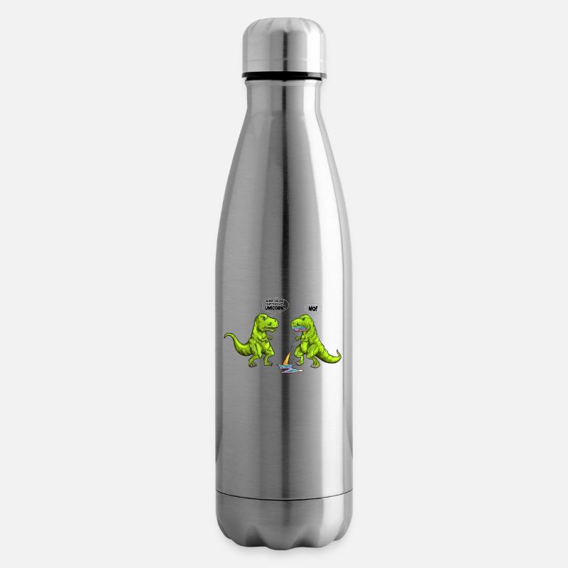 Dinosaurier isst das letzte Einhorn Spaß Witzig - Isolierflasche - Lightsilver