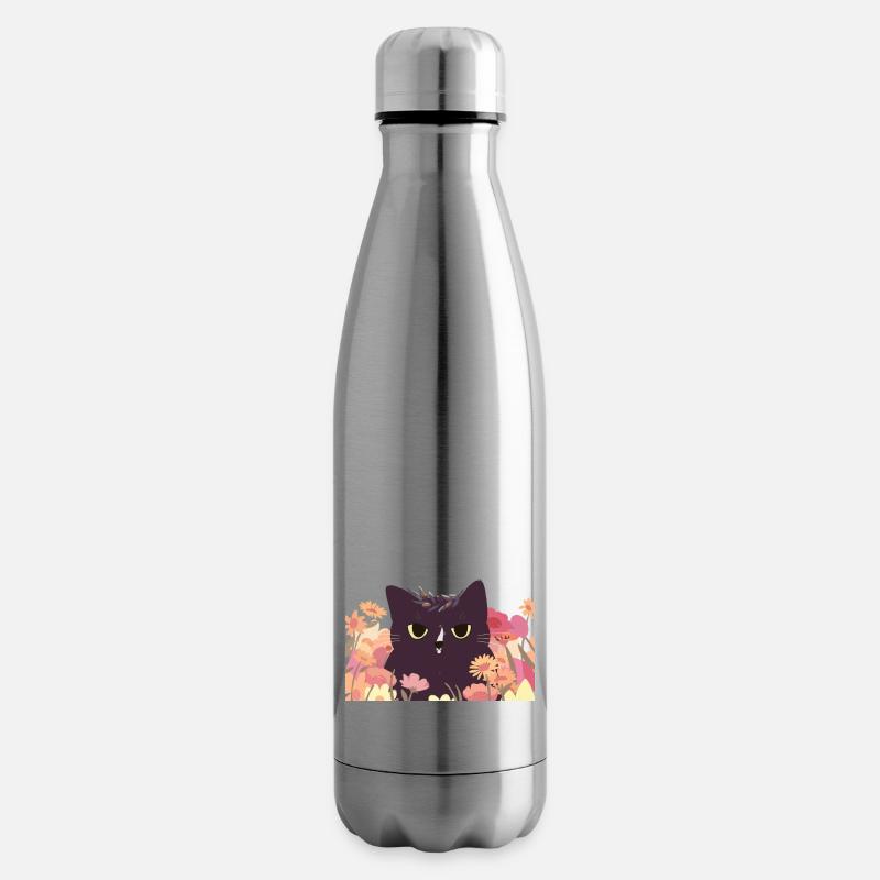 Katze - Isolierflasche - Lightsilver