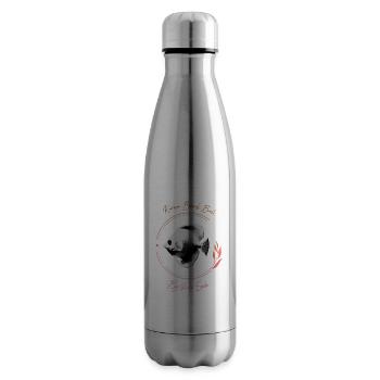 Karma Beach Tang fish orange pink - Insulated Water Bottle - silver - Right