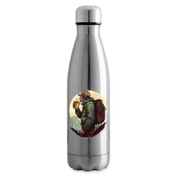 Wanderer mit Bier in den Bergen - Isolierflasche - Lightsilver - Rechts