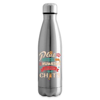 J aime mes chats - Bouteille isotherme - argent clair - Droite