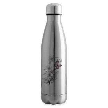 Schmetterling mit blume - Isolierflasche - Lightsilver - Rechts