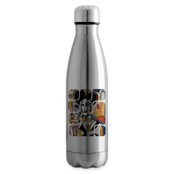 Modern Abstract Woman's Art - Insulated Water Bottle - silver - Right