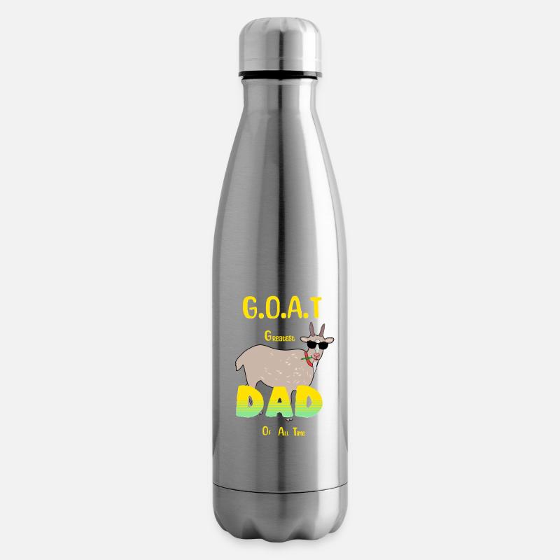 GOAT Dad - Bester Papa aller Zeiten - Isolierflasche - Lightsilver