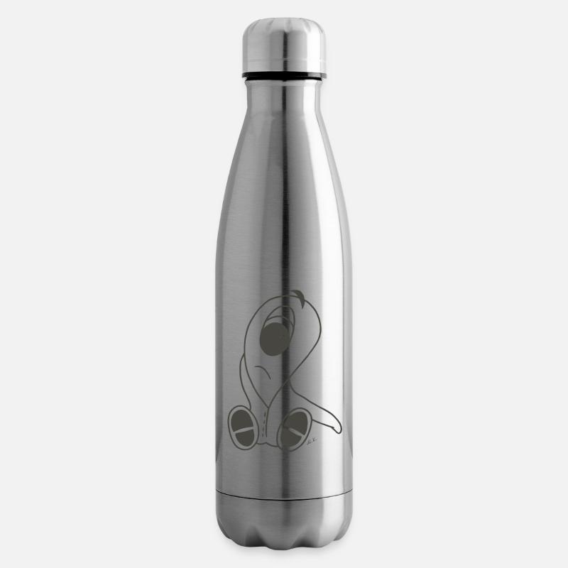 Triste Bébé Alien Sur Fond Transparent - Bouteille isotherme - argent clair