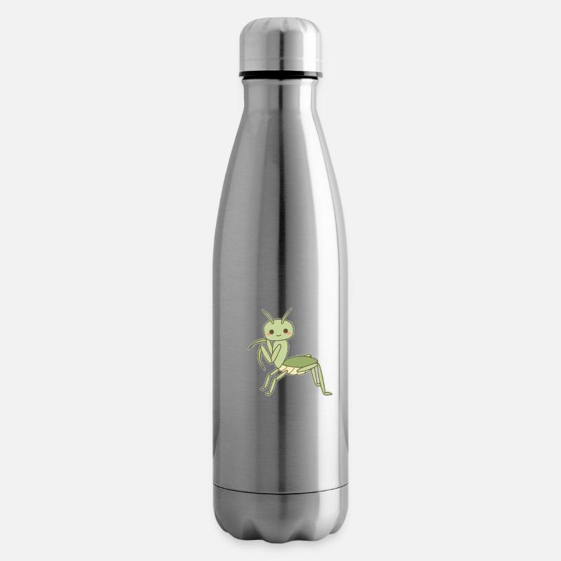 Elegant Praying Mantis - Insulated Water Bottle - silver