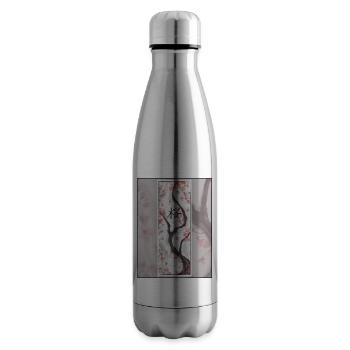 Sakura Sumi-e Kanji - Bouteille isotherme - argent clair - Droite