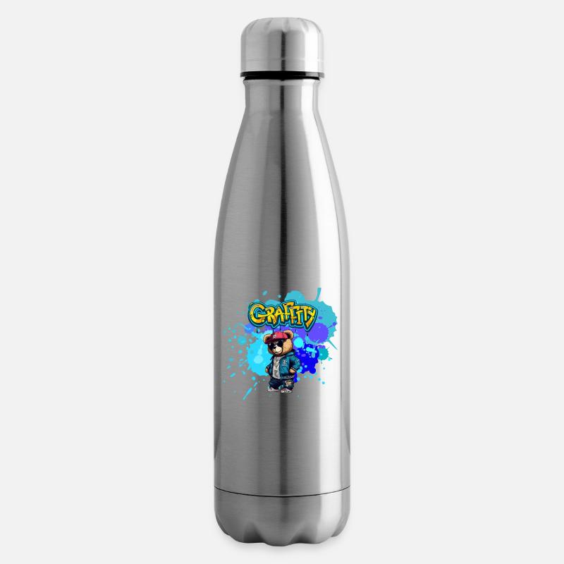 Nounours Graffiti - Bouteille isotherme - argent clair