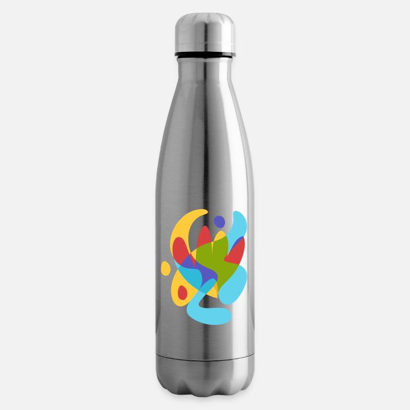 abstract summer tropical flora - Insulated Water Bottle - silver