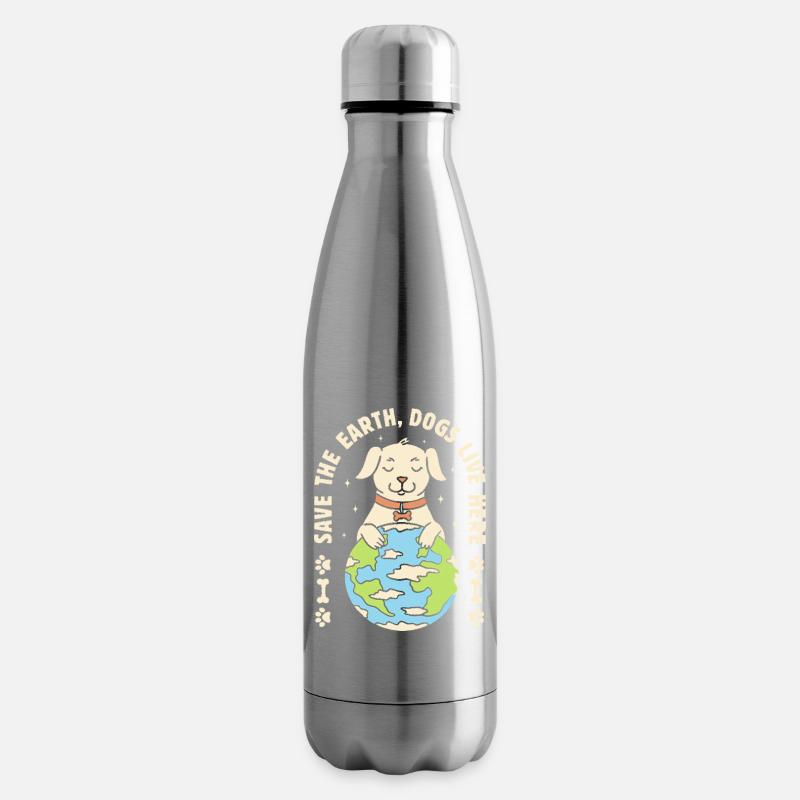 Save The Earth Dogs leben hier - Isolierflasche - Lightsilver