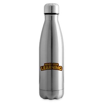 never stop learning Zitat - Isolierflasche - Lightsilver - Rechts