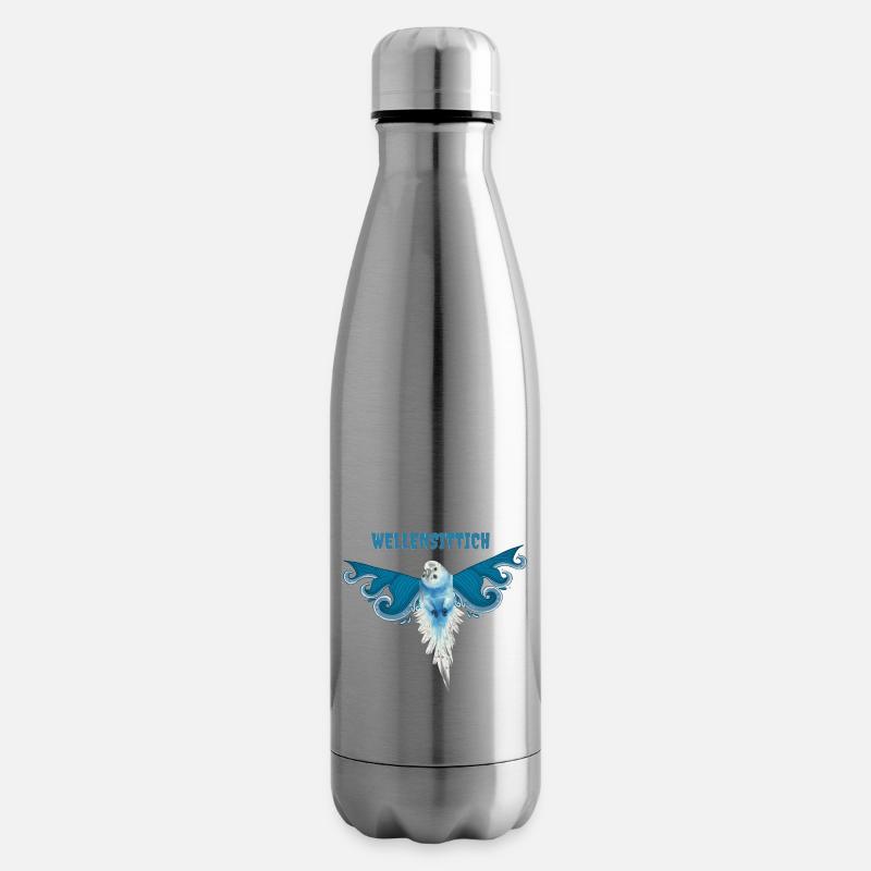 Wellensittich - Isolierflasche - Lightsilver
