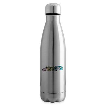 Chemnitz Allemagne Ville Graffiti Spray Sprayer - Bouteille isotherme - argent clair - Droite