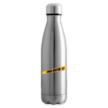 zombie hunter Halloween quote - Insulated Water Bottle - silver - Right