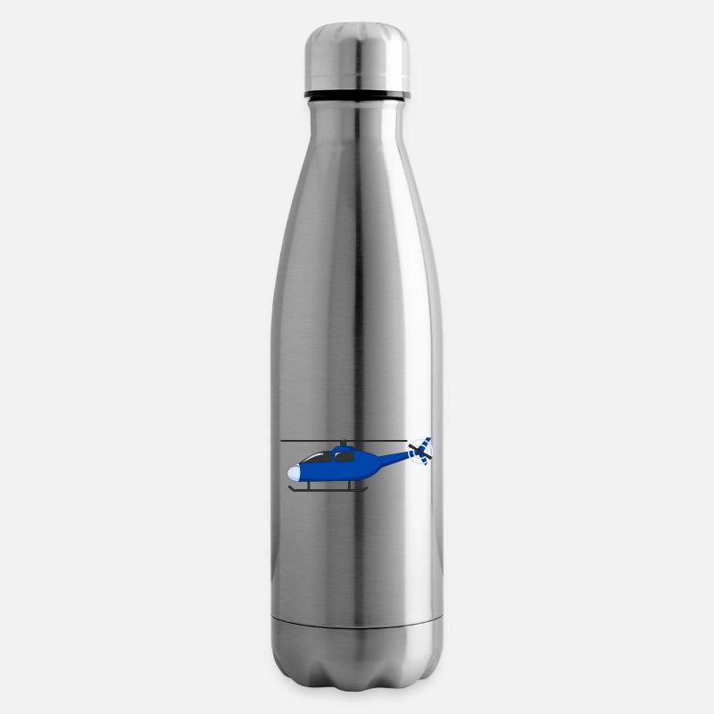 Hubschrauber Blau - Isolierflasche - Lightsilver