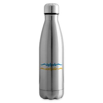 Inspirez expirez Yoga citation - Bouteille isotherme - argent clair - Droite