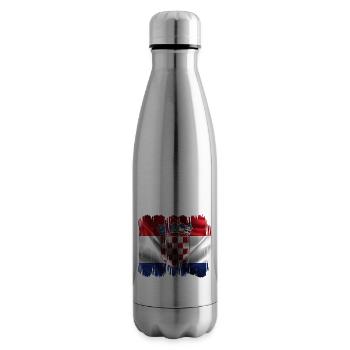 Kroatien hrvatska kroatien hrv hr zagreb geteilte Flagge - Isolierflasche - Lightsilver - Rechts