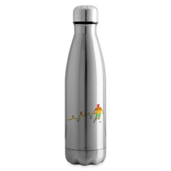 Fußballspieler Herzschlag Fußball - Isolierflasche - Lightsilver - Rechts