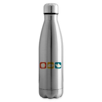 Stone Paper Pew Funny Weapon 2nd Constitutional Attachment - Insulated Water Bottle - silver - Right