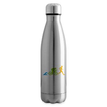 Compétition de triathlon sportif - Bouteille isotherme - argent clair - Droite