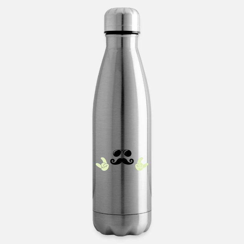 Cool Face - Insulated Water Bottle - silver