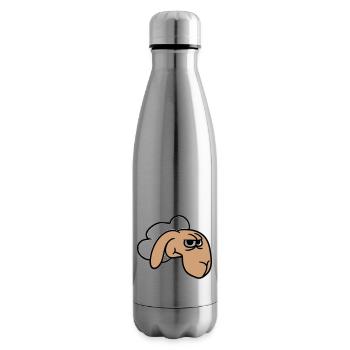 Sheep looks skeptical, critical, suspicious stares - Insulated Water Bottle - silver - Right