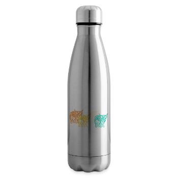Cow Cattle Highland Cattle - Insulated Water Bottle - silver - Right