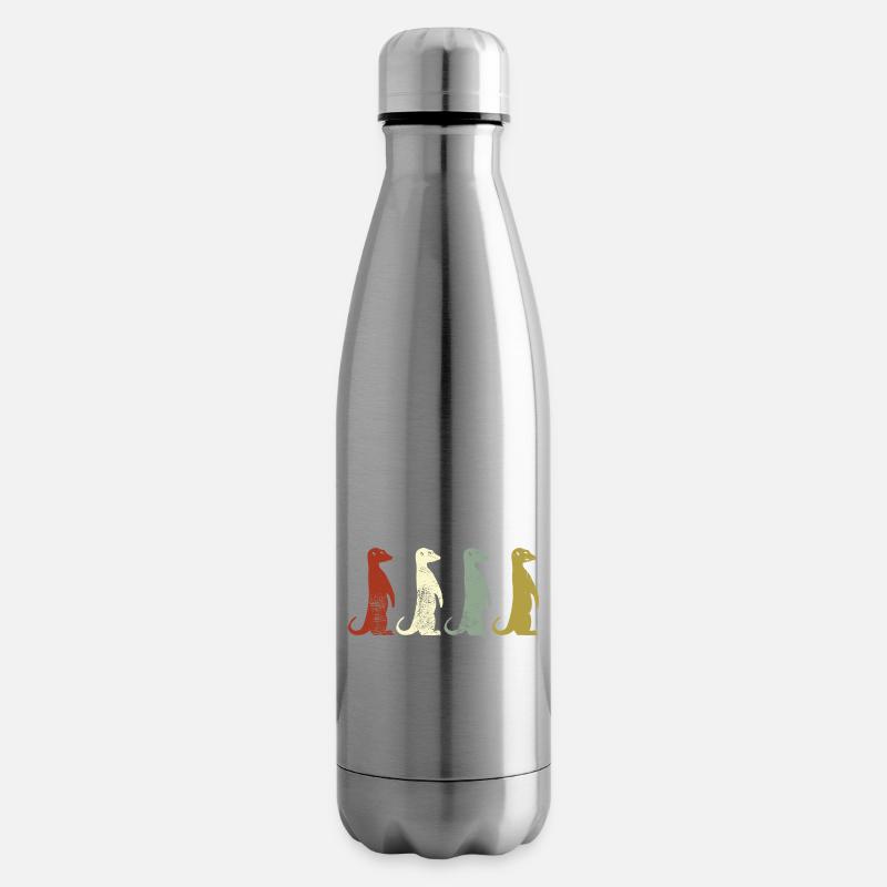Erdmännchen Retro Style Geschenk - Isolierflasche - Lightsilver