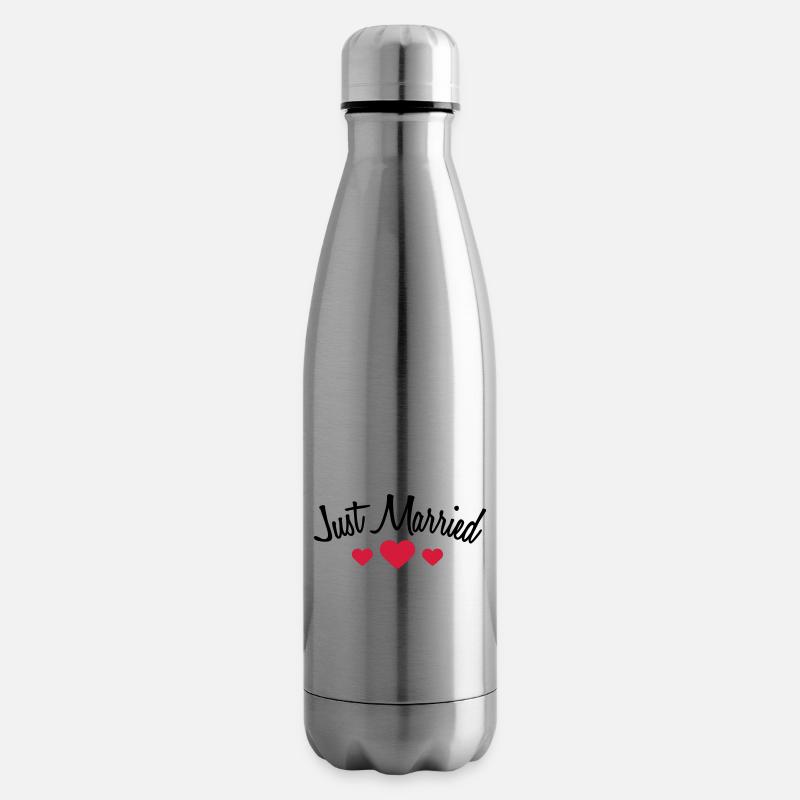 Just Married Hearts Logo Design - Bouteille isotherme - argent clair