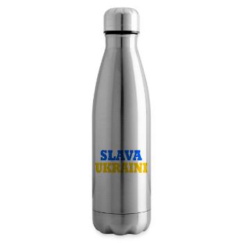 Slava ukraini - Insulated Water Bottle - silver - Right