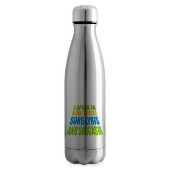 speak lyrics and sarcasm - Insulated Water Bottle - silver - Right