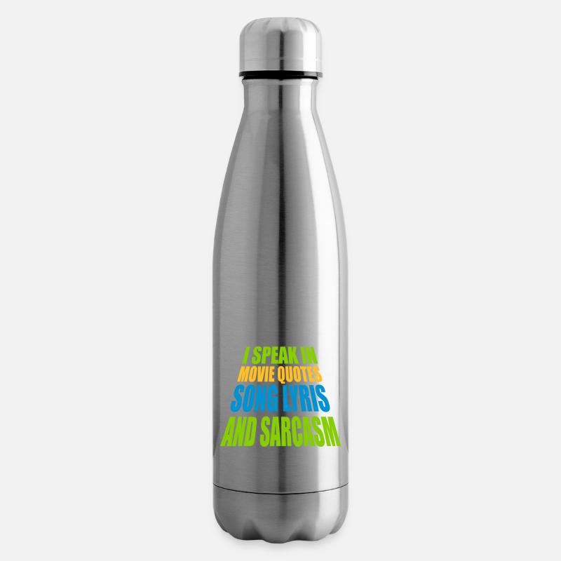 speak lyrics and sarcasm - Insulated Water Bottle - silver