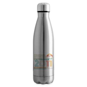 Avril 2011 anniversaire April 2011 cadeau 2011 - Bouteille isotherme - argent clair - Droite