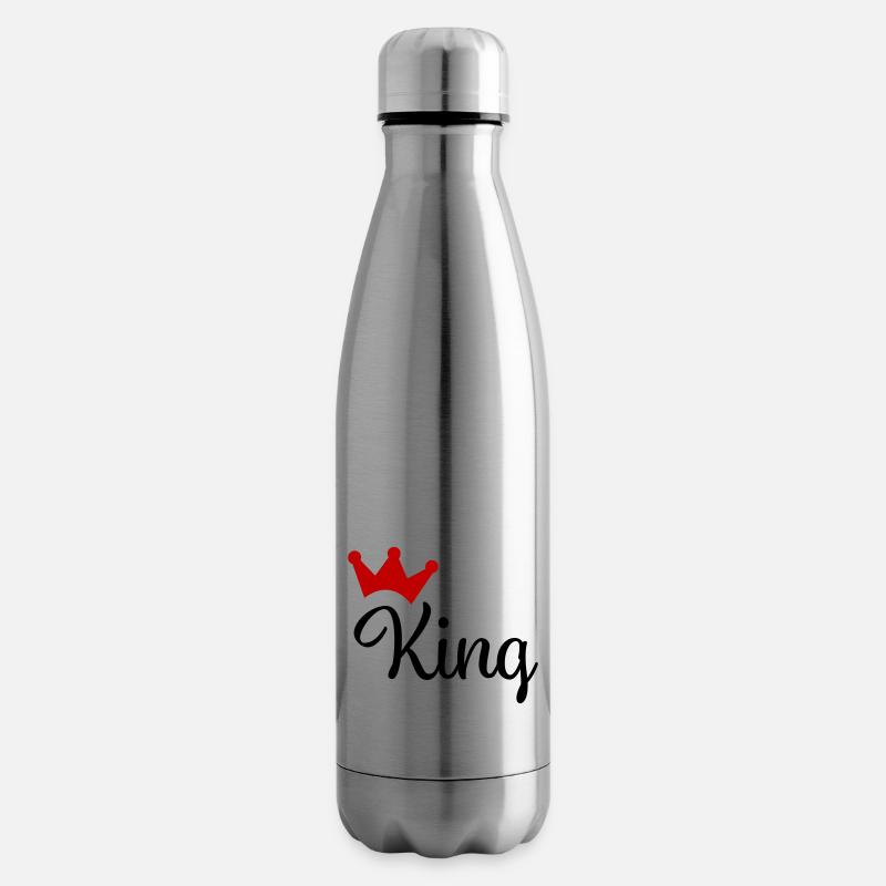 King mit Krone - Isolierflasche - Lightsilver